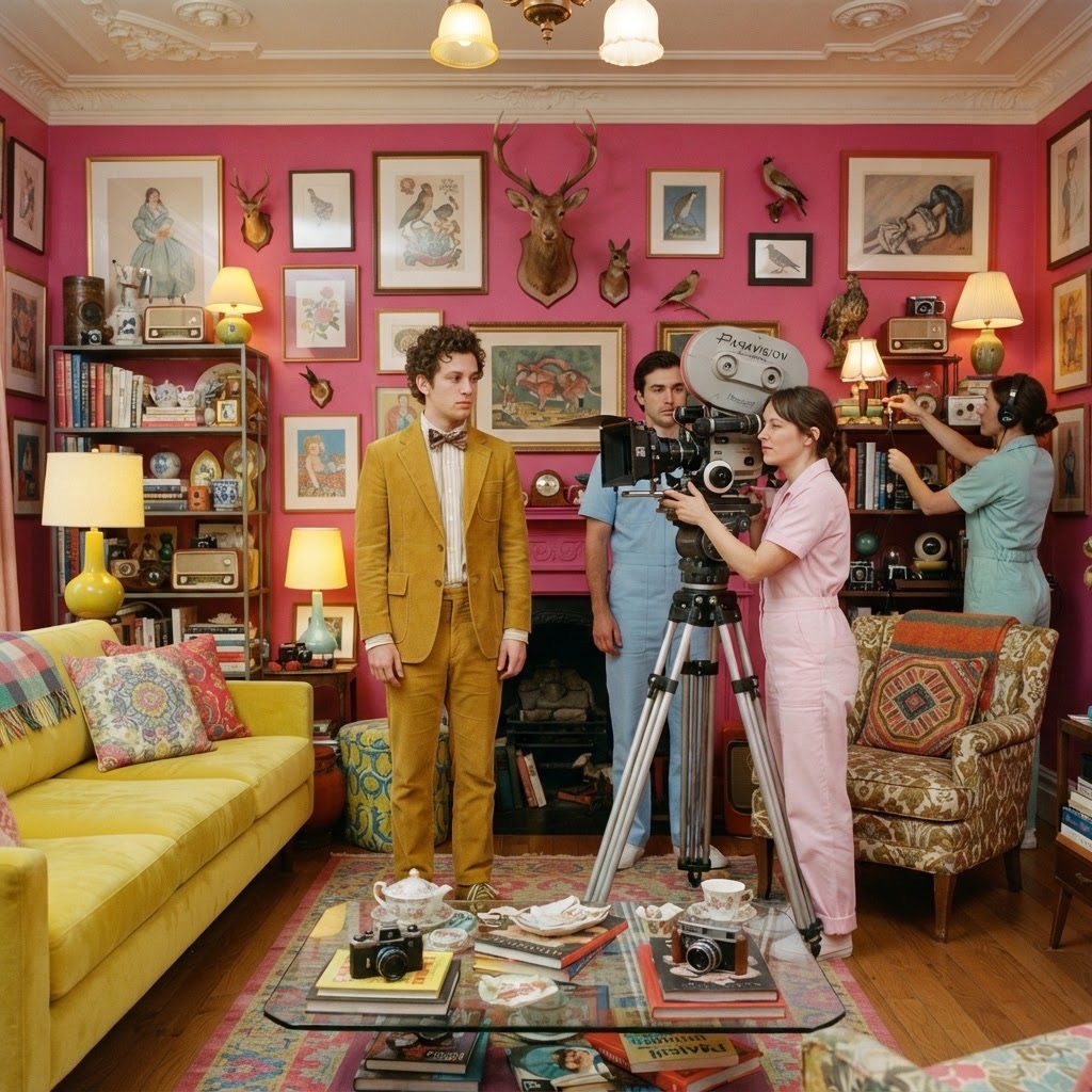 Maximalist magenta salon dressed with art and curiosities